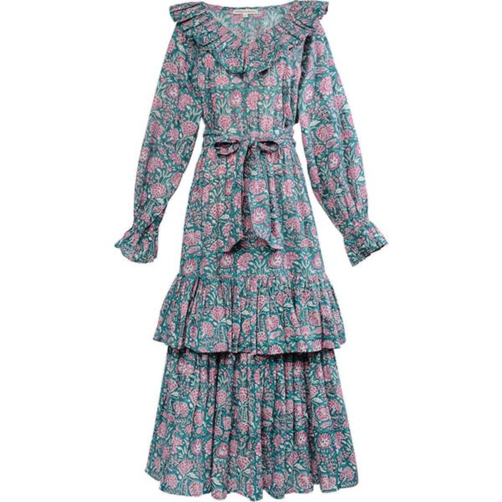 Floral Maxi Dress with Ruffle Details